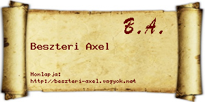 Beszteri Axel névjegykártya